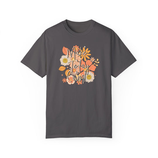 A ring-spun cotton tee, the Make Today Count Tee from Worlds Worst Tees. Garment-dyed for softness, with double-needle stitching for durability and a relaxed fit for daily wear. Sizes S-4XL.