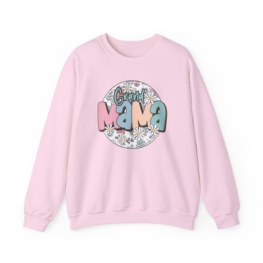 Unisex Sassy Grand Mama Flower Crew sweatshirt, a blend of comfort and style. Ribbed knit collar, no itchy seams, loose fit, 50% cotton, 50% polyester, medium-heavy fabric. Ideal for any occasion.