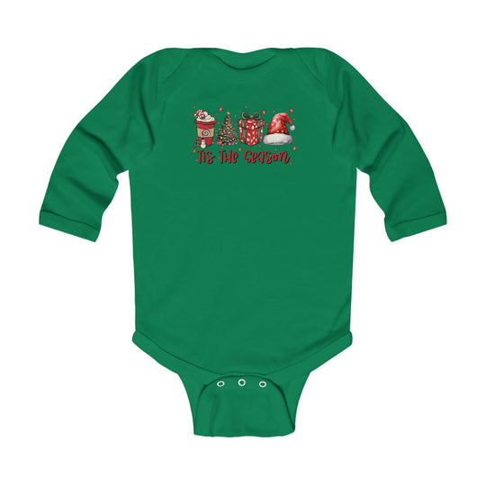 Tis the Season Holiday Long Cross Sleeve Onesie