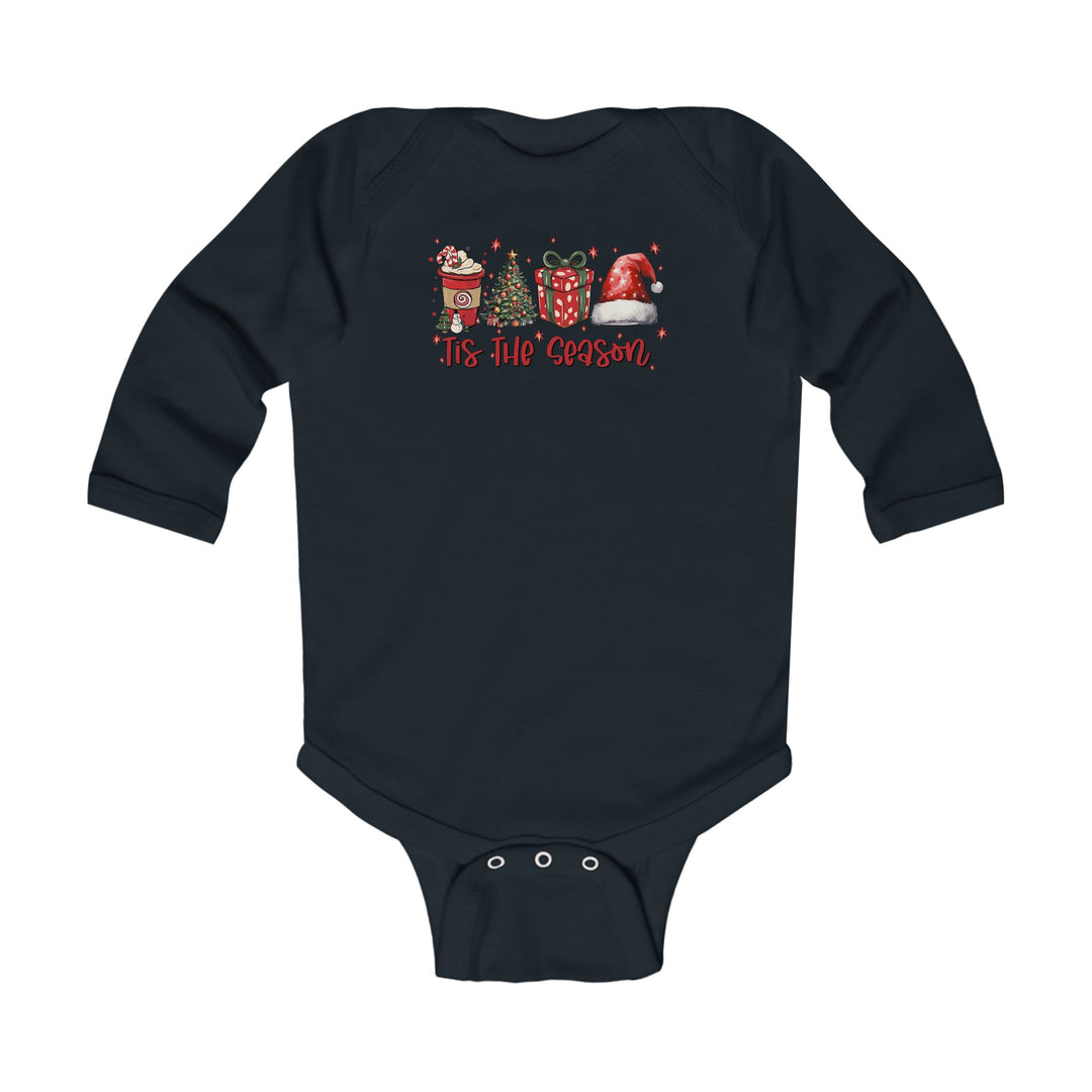 Tis the Season Holiday Long Cross Sleeve Onesie