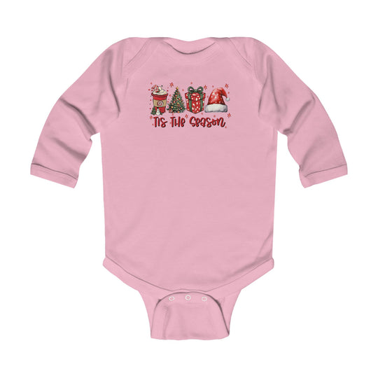 Tis the Season Holiday Long Cross Sleeve Onesie