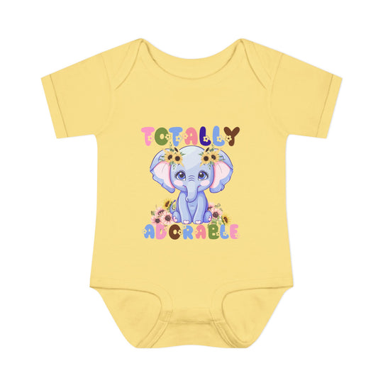 Totally Adorable Onesie, a soft infant bodysuit with lap shoulders, made from 100% combed ringspun cotton, designed for comfort and ease of wear.
