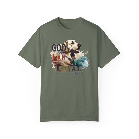 A loyal tee featuring a dog design on soft ring-spun cotton. Relaxed fit, double-needle stitching, and seamless sides for durability and comfort. From Worlds Worst Tees.