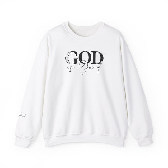 A comfortable unisex heavy blend crewneck sweatshirt featuring the title God is Good Crew. Made of 50% cotton and 50% polyester, ribbed knit collar, and double-needle stitching for durability. Ideal for colder months.