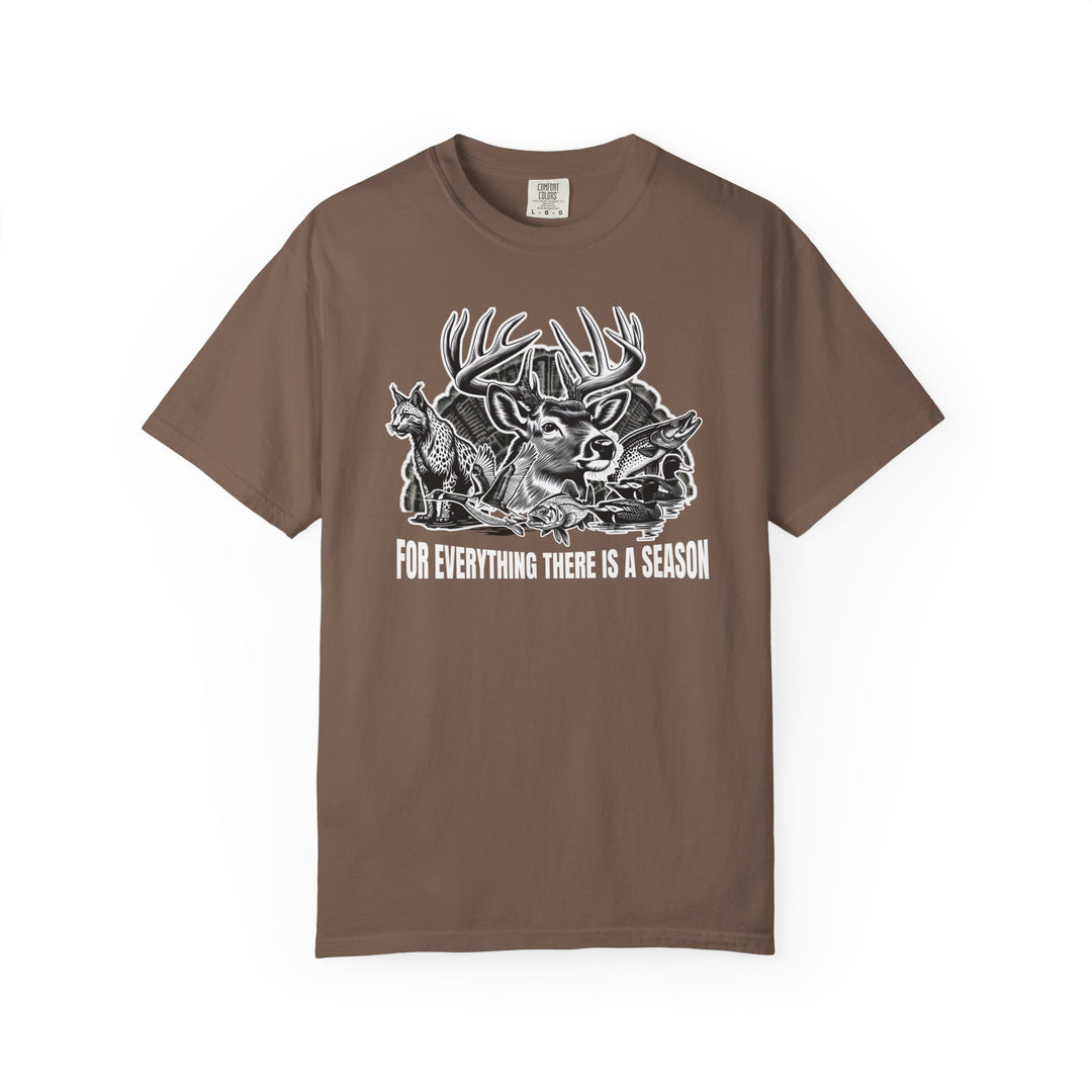For Everything There is a Season Tee featuring a deer graphic and slogan, crafted from soft, durable, ring-spun cotton for comfort and style.