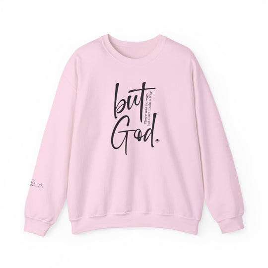 A cozy unisex heavy blend crewneck sweatshirt, featuring the But God Crew design. Made of 50% cotton and 50% polyester, with ribbed knit collar and double-needle stitching for durability. Ethically grown US cotton.