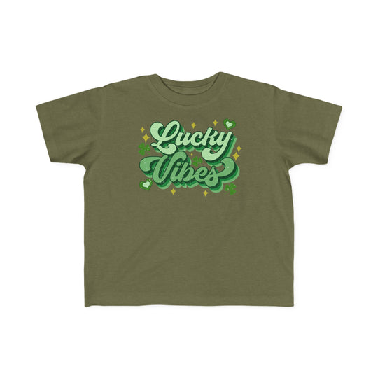 Good Day Lucky Day Toddler's Tee featuring a playful green design on a soft, durable fabric, perfect for young explorers.