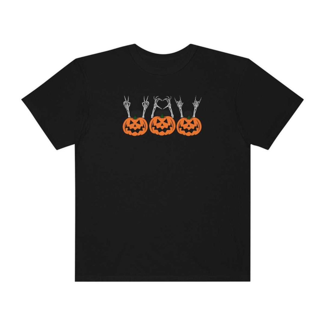 Pumpkin Peace Love and Rock & Roll Tee 18742845094096232380 24 T-Shirt Worlds Worst Tees