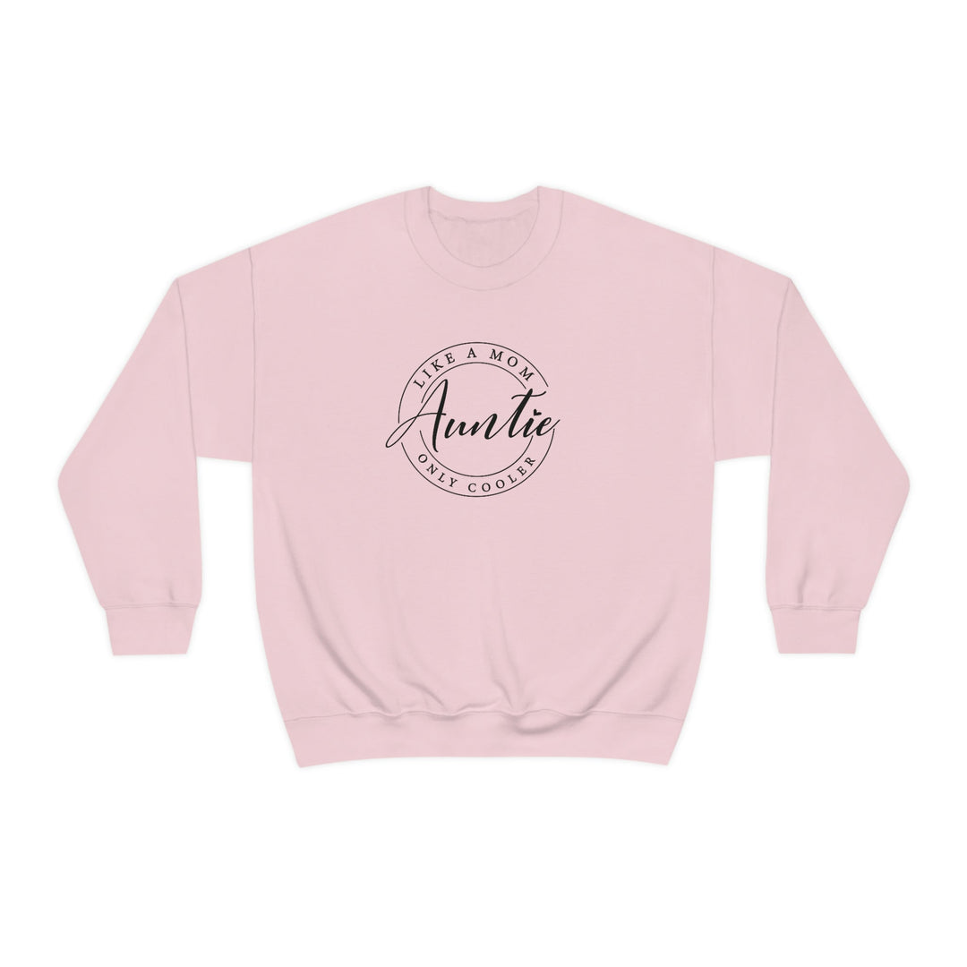 Unisex Auntie Crewneck sweatshirt: 50% cotton, 50% polyester blend, ribbed knit collar, no itchy side seams, loose fit, medium-heavy fabric, sewn-in label. Ideal comfort for any occasion.