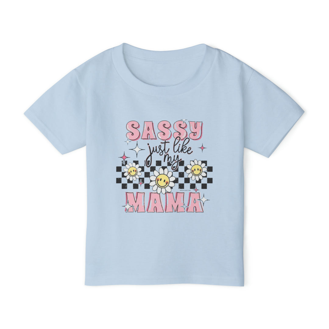 Toddler tee with a graphic design, 100% cotton for top-tier softness. Classic fit, rib collar for style and comfort. Sassy Just Like My Mama Toddler Tee by Worlds Worst Tees.