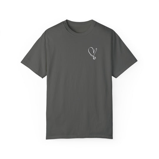 Relaxed fit I am Beautiful Tee t-shirt in grey with heart logo. 100% ring-spun cotton, garment-dyed for coziness. Durable double-needle stitching, no side-seams for a tubular shape.