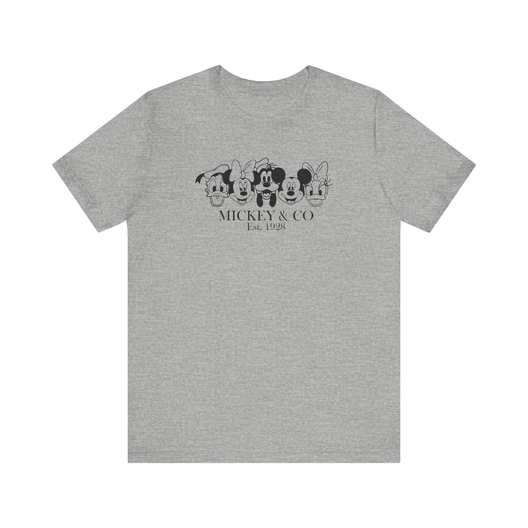 Mickey and CO Tee: A classic unisex jersey short sleeve t-shirt with a ribbed knit collar, tapered shoulders, and dual side seams for lasting shape.