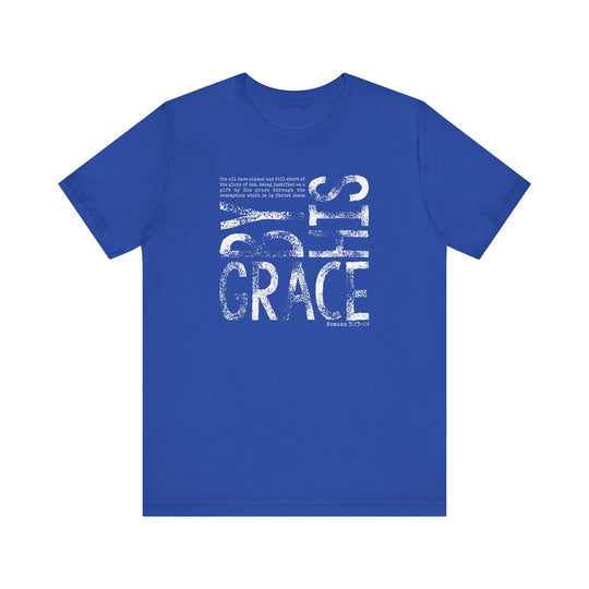 By His Grace Tee: A classic unisex short sleeve t-shirt featuring soft cotton and ribbed knit collars for lasting shape and comfort.