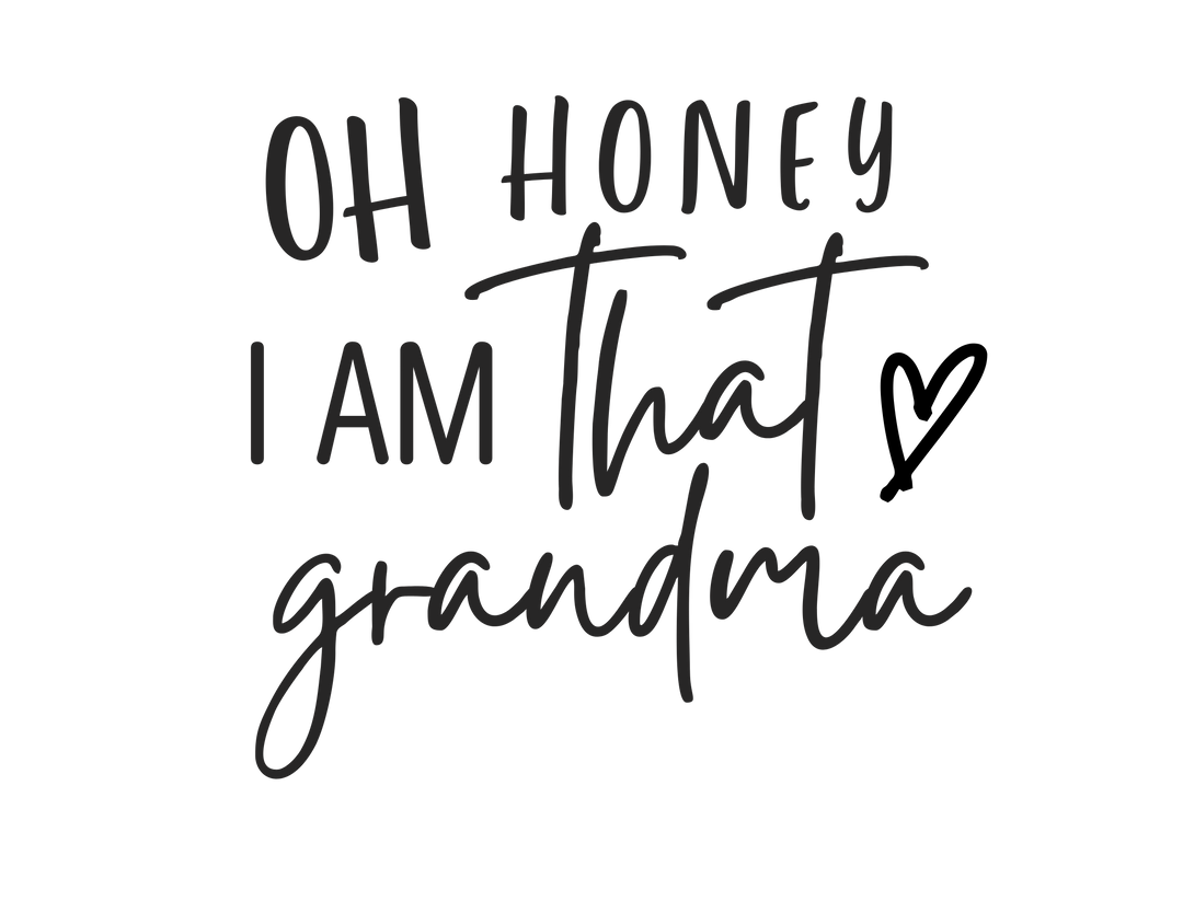 Unisex Oh Honey I am that Grandma Tee, classic fit, ribbed collar, sustainably sourced 100% US cotton, tear-away label, versatile for casual and semi-formal wear.