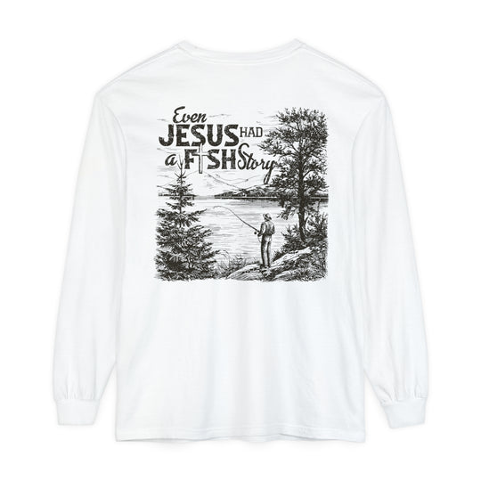 Jesus Fishing Story Long Sleeve T-Shirt