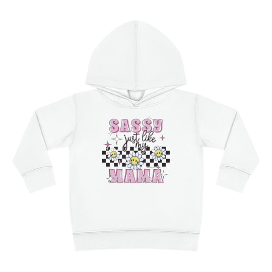 Toddler hoodie with durable design, jersey-lined hood, and side seam pockets. Sassy Like My Mama Toddler Hoodie by Worlds Worst Tees. Comfortable blend of cotton and polyester for long-lasting coziness.