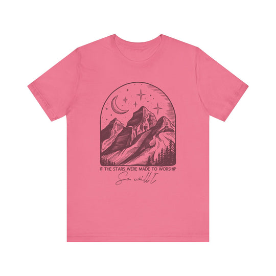The Worship Tipsy Tee is a classic unisex jersey, featuring a soft, breathable fabric with ribbed knit collars and tapered shoulders for a comfortable, stylish fit.