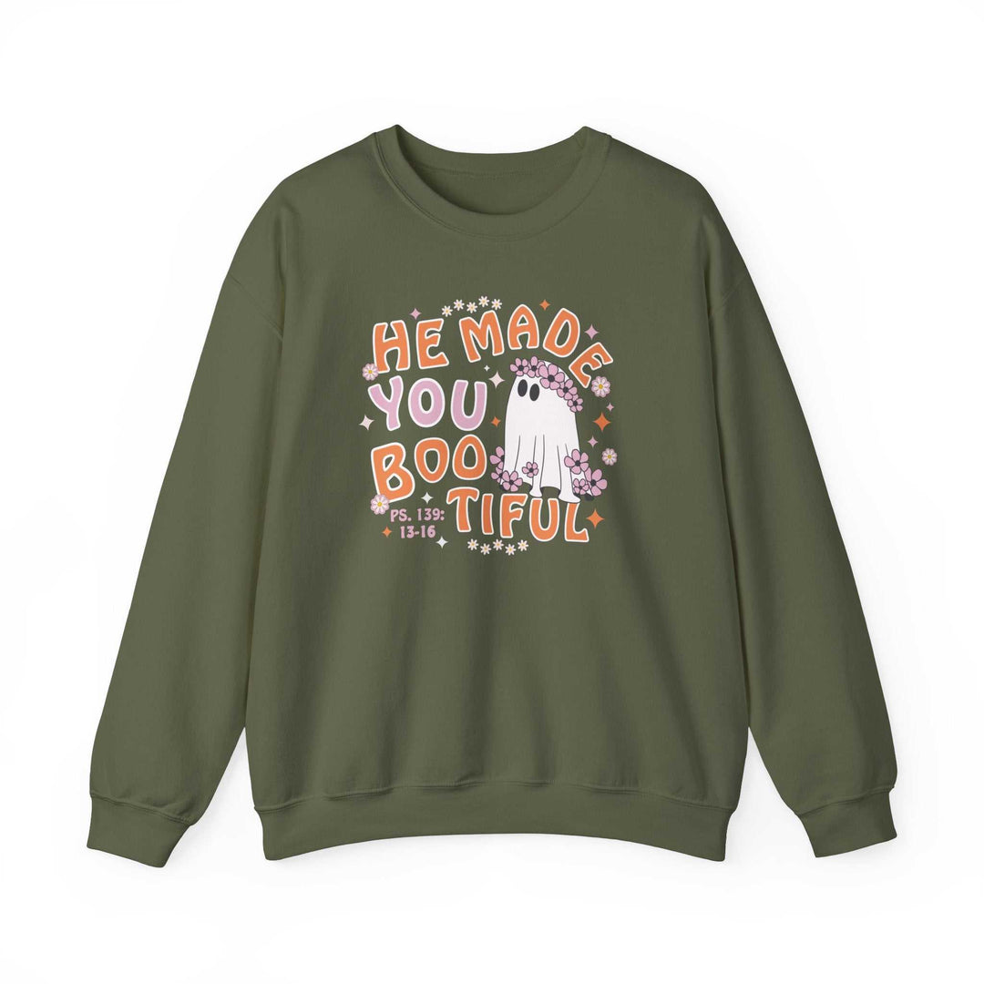 He Made You Bootiful Crewneck 26082506063212326272 46 Sweatshirt Worlds Worst Tees