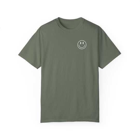 A Be the reason Tee: Green t-shirt with smiley face. 100% ring-spun cotton, medium weight, relaxed fit, durable double-needle stitching, seamless design. From Worlds Worst Tees.
