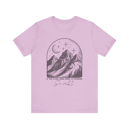 Worship Tipsy Tee: A classic unisex jersey short sleeve tee with ribbed knit collars and tapered shoulders, made of soft, breathable Airlume cotton for lasting comfort.