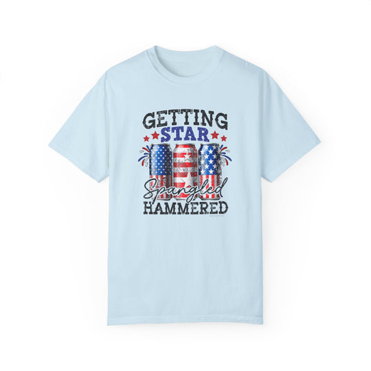 A relaxed fit Star Spangled Hammered Tee, crafted from 100% ring-spun cotton for ultimate comfort. Garment-dyed with double-needle stitching for durability. No side-seams for a sleek look.