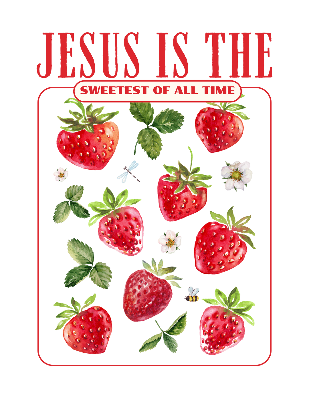 Jesus is the Sweetest Tee; oversized, drop-shoulder design with vintage aesthetic, featuring reinforced stitching and ribbed crew neck for ultimate comfort.