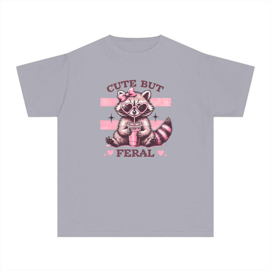 Cute but Feral Kids Tee, classic fit, soft-washed, garment-dyed, made from 100% combed ring-spun cotton, designed for comfort in kids' active routines.