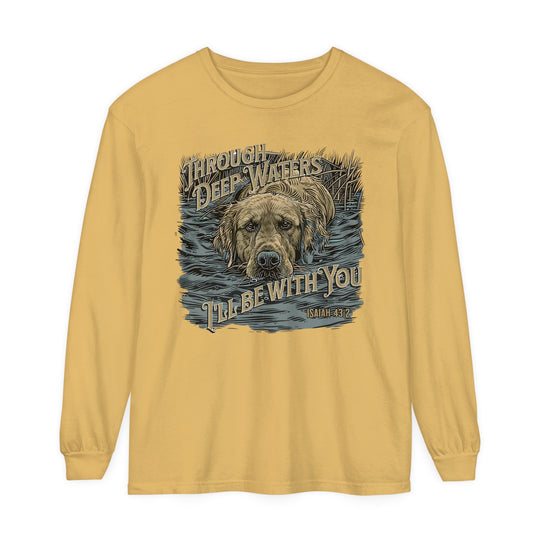 Long-sleeve Turkey Hunting Tee featuring a dog design on soft 100% ring-spun cotton. Garment-dyed fabric, relaxed fit for comfort. Perfect for casual style from Worlds Worst Tees.