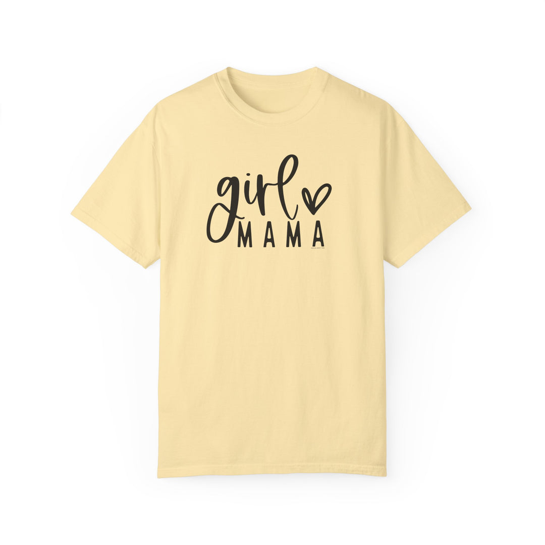 Relaxed fit Girl Mama Tee in 100% ring-spun cotton. Garment-dyed for extra coziness, featuring double-needle stitching for durability and a seamless design. Ideal for daily wear.