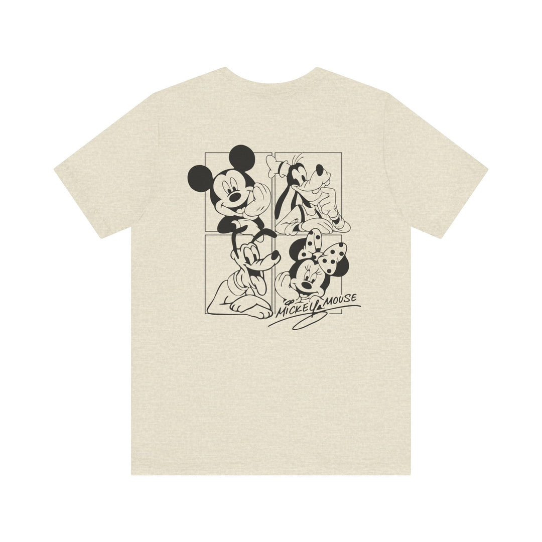Mickey and CO Tee: Classic unisex jersey short sleeve tee with ribbed knit collars, tapered shoulders, and dual side seams for lasting shape, perfect for casual and leisure wear.