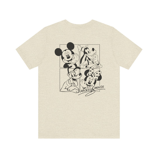 Mickey and CO Tee: Classic unisex jersey short sleeve tee with ribbed knit collars, tapered shoulders, and dual side seams for lasting shape, perfect for casual and leisure wear.