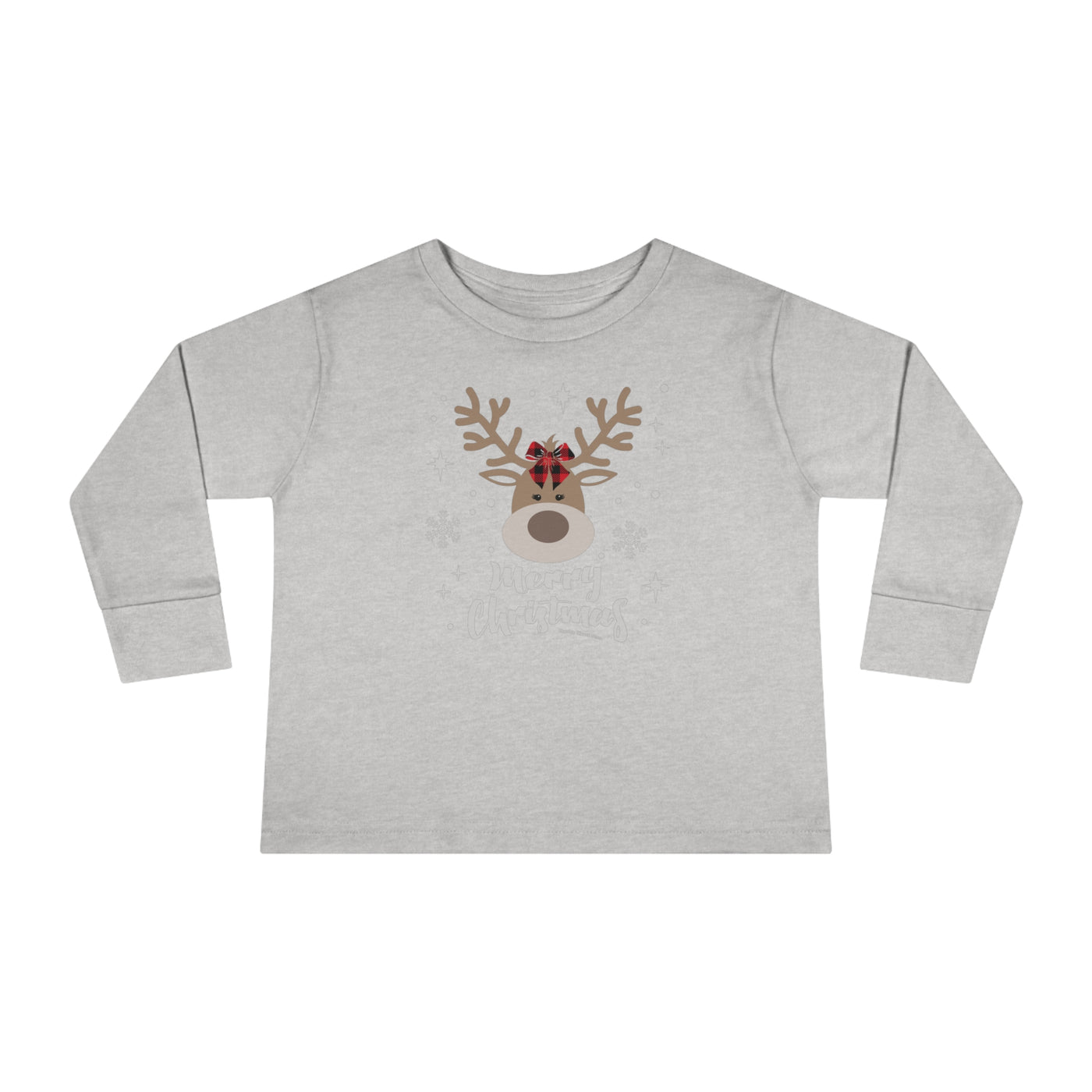 Girly Christmas Deer Toddler Long Sleeve Tee