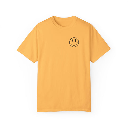 A relaxed fit Be the reason Tee in yellow, featuring a smiley face graphic. Made of 100% ring-spun cotton, garment-dyed for extra coziness. Durable double-needle stitching, no side-seams for a tubular shape.