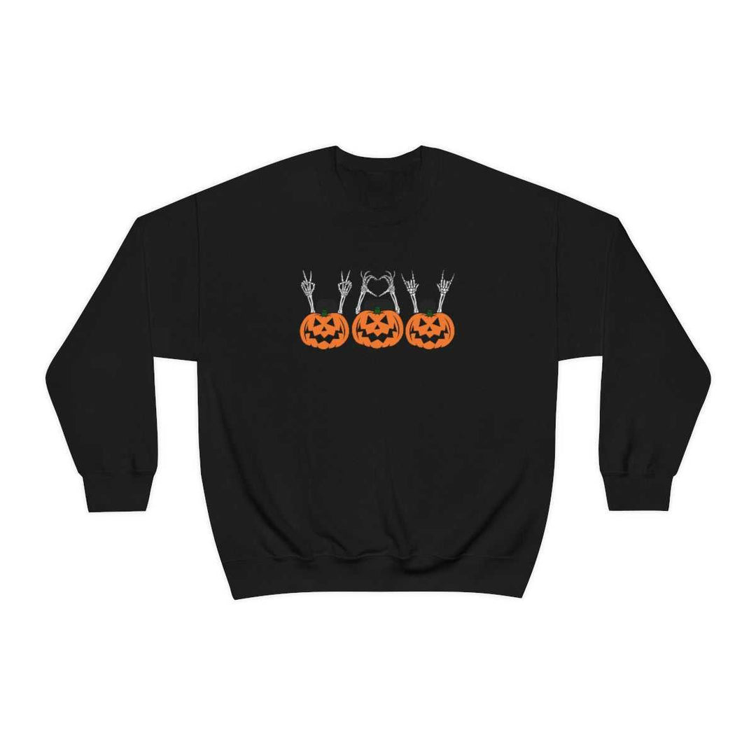 Pumpkin Peace Love and Rock & Roll Crewneck 20152671210290821916 44 Sweatshirt Worlds Worst Tees