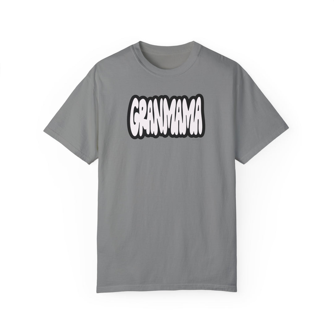 Grandmama Tee: A soft, ring-spun cotton t-shirt with a relaxed fit and durable double-needle stitching. Perfect for daily wear, featuring a cozy, garment-dyed fabric and seamless design.