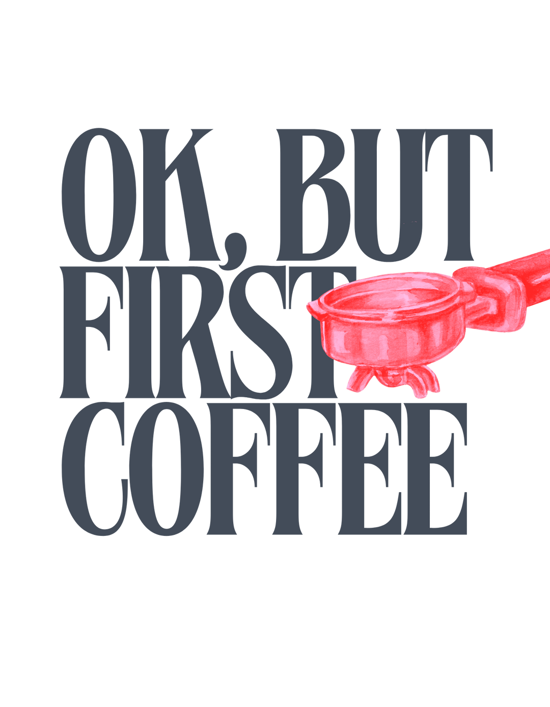 Unisex heavy blend crewneck sweatshirt titled Ok But First Coffee, featuring ribbed collar, no side seams, and durable double-needle stitching for comfort and style.