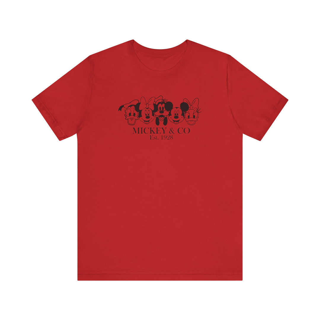 Mickey and CO Tee: A classic unisex jersey short sleeve tee with ribbed knit collar and tapered shoulders, made from soft, breathable Airlume cotton for comfort and durability.
