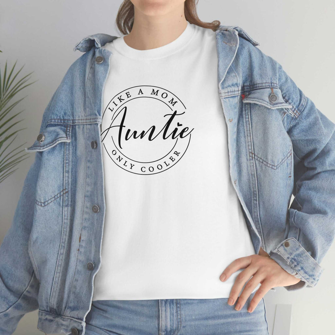 Auntie Tee: Unisex heavy cotton tee with no side seams for comfort. Classic fit, tear-away label, 100% cotton. Perfect for casual fashion.