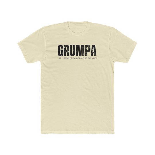 Grumpa Tee: 100% ring-spun cotton t-shirt with a relaxed fit, double-needle stitching, and no side-seams for durability and comfort. Medium weight, garment-dyed for coziness. From Worlds Worst Tees.