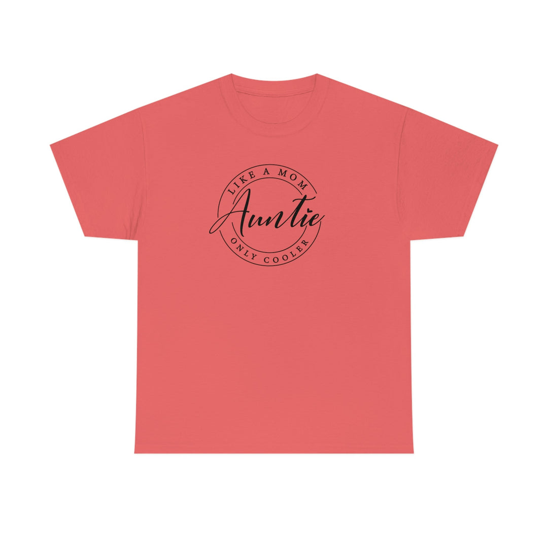 Auntie Tee: Unisex heavy cotton shirt with no side seams for comfort. Features tape on shoulders for durability. 100% cotton, tear-away label, classic fit. Ideal for casual, personalized style.