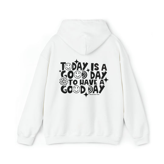 Unisex heavy blend hooded sweatshirt with GOOD DAY TO HAVE A GOOD DAY print. Cotton-polyester fabric, kangaroo pocket, drawstring hood. Classic fit, tear-away label. Sizes S-5XL.