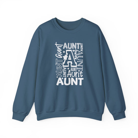 Aunt Crew relaxed fit sweatshirt, 50% cotton and 50% polyester blend. Medium-heavy fabric, loose fit, true to size. Elevate your style with comfort and cool vibes.