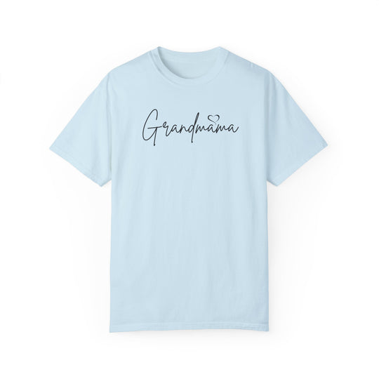 A Grandmama Tee in light blue, 100% ring-spun cotton, garment-dyed t-shirt with a relaxed fit, double-needle stitching, and no side-seams for durability and comfort.