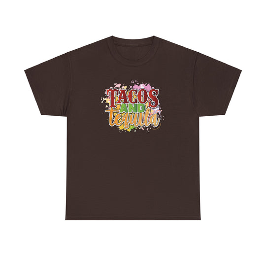 A staple for any wardrobe, the Tacos and Tequila Tee from Worlds Worst Tees features a logo on a brown t-shirt. Made of 100% cotton, it offers a classic fit with no side seams for ultimate comfort.
