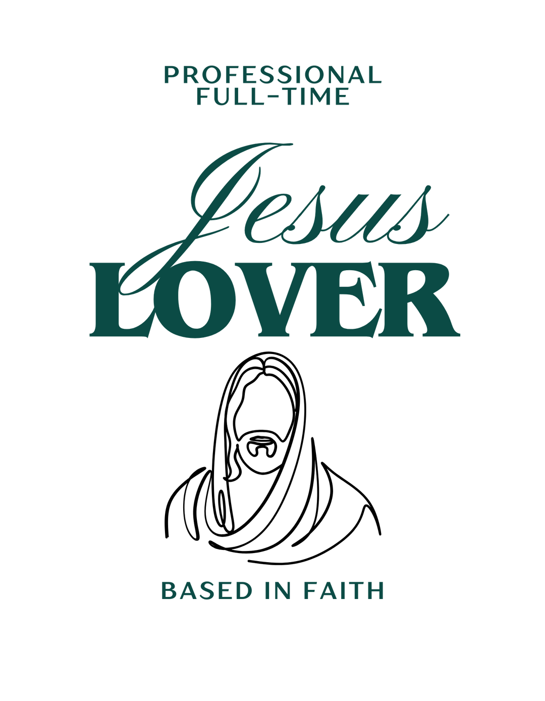 Jesus Lover Tee showcasing an oversized, vintage-washed look with drop-shoulder design and ribbed crew neck, embodying classic streetwear style and comfort.