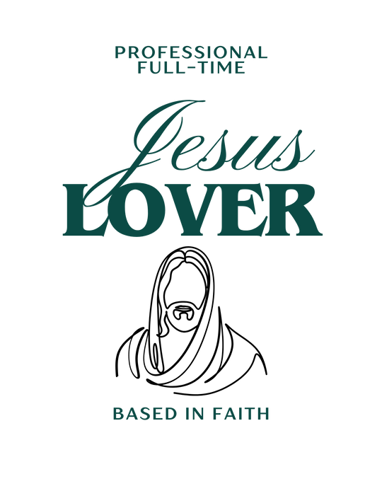 Jesus Lover Tee showcasing an oversized, vintage-washed look with drop-shoulder design and ribbed crew neck, embodying classic streetwear style and comfort.