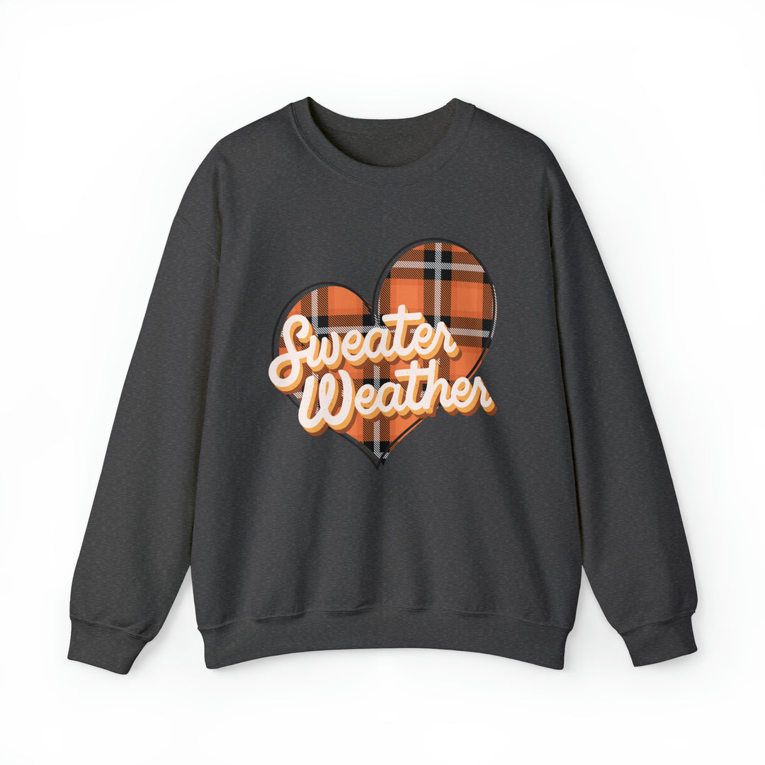 A cozy unisex heavy blend crewneck sweatshirt, the Sweater Weather Crew offers comfort with a ribbed knit collar and no itchy side seams. Made of 50% cotton and 50% polyester, this loose-fit sweatshirt is perfect for all occasions.