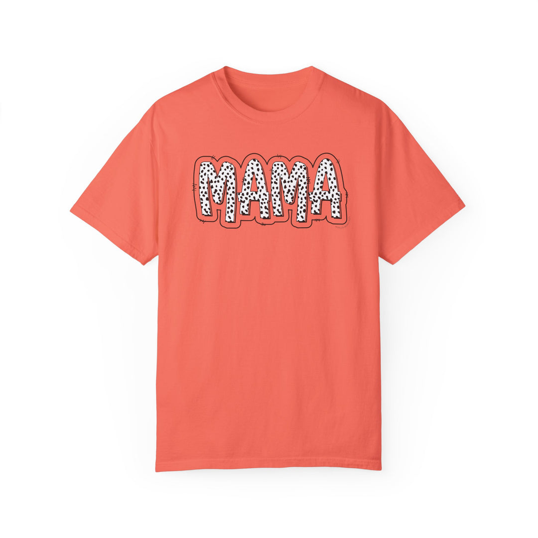 A relaxed fit Mama Print Tee crafted from 100% ring-spun cotton. Garment-dyed for coziness, featuring double-needle stitching for durability and a seamless design for a sleek look. Ideal for daily wear.
