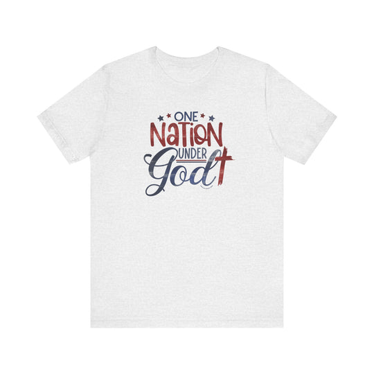 A classic white tee with red and blue text, the One Nation Under God Tee features a comfortable fit, ribbed knit collars, and taping on the shoulders for durability. Made of 100% Airlume combed and ringspun cotton, this tee is a wardrobe favorite.
