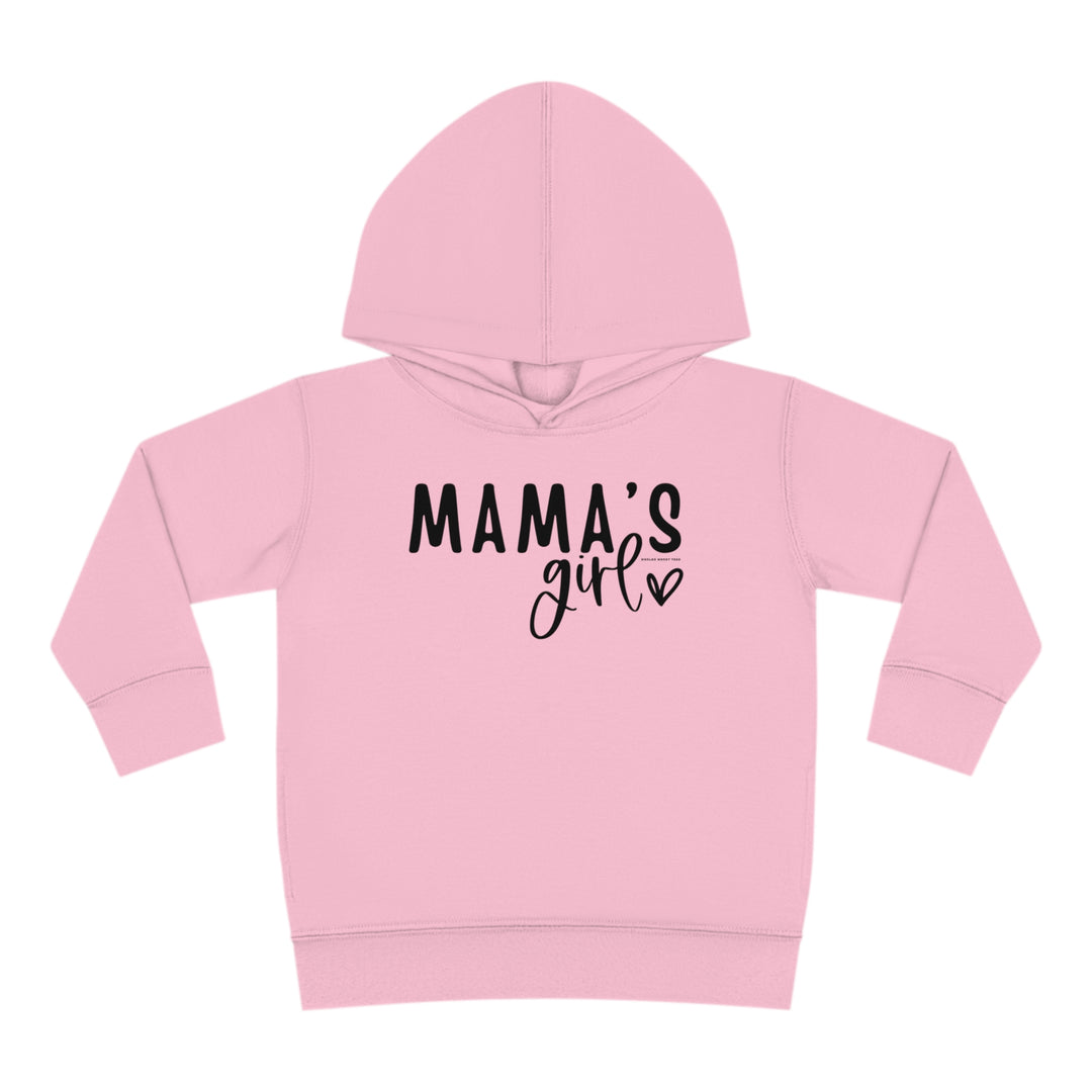 Toddler hoodie with jersey-lined hood, cover-stitched details, and side seam pockets for durability and comfort. Mama's Girl Toddler Hoodie by Worlds Worst Tees.